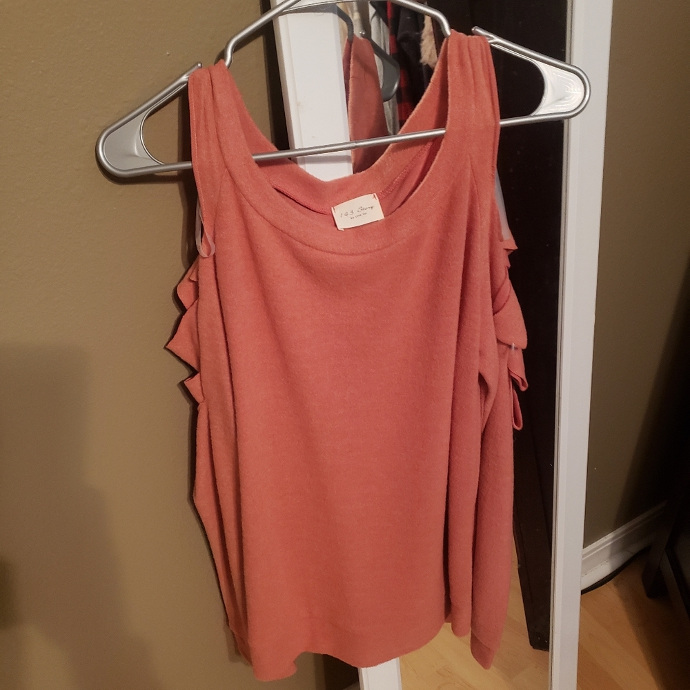 Orange slit arm sweater